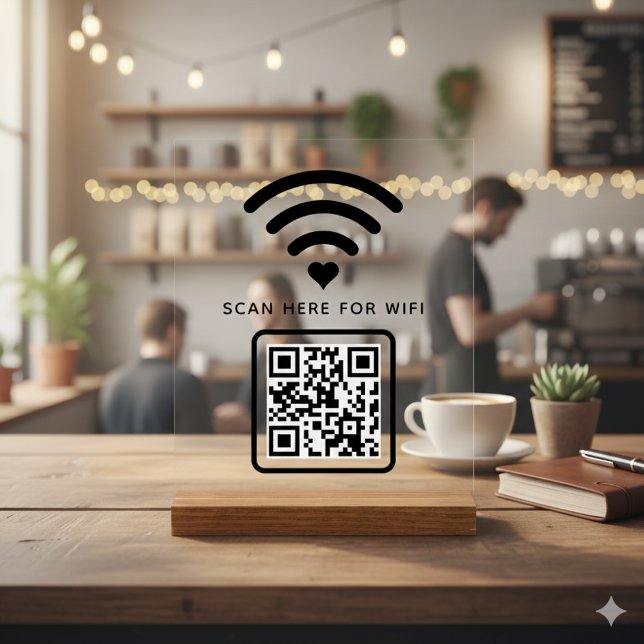 Wifi QR Code Scan to Connect Self Adhesive Acrylic Sign (Creator Uploaded)