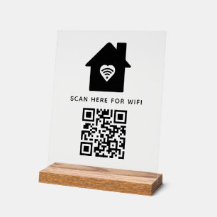 Wifi QR Code Scan to Connect Self Adhesive Acrylic Sign