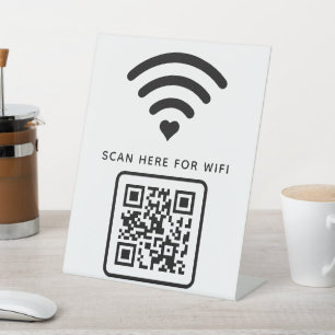 Wifi QR Code Scan to Connect Self Adhesive Pedestal Sign