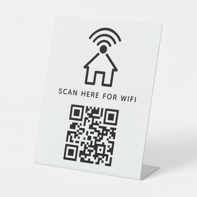 Wifi QR Code Scan to Connect Self Adhesive  Pedestal Sign (Front)