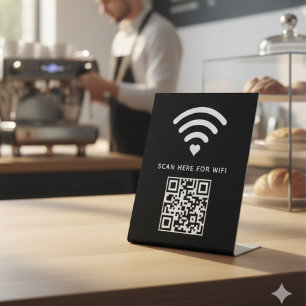 Wifi QR Code Scan to Connect Self Adhesive Pedestal Sign