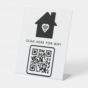 Wifi QR Code Scan to Connect Self Adhesive Pedestal Sign