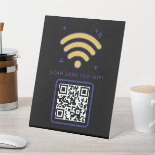 Wifi QR Code Scan to Connect Self Adhesive  Pedestal Sign