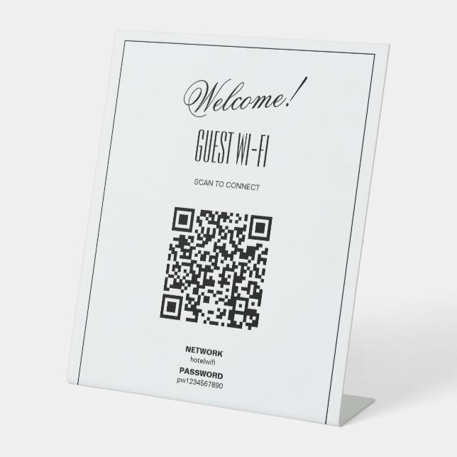 WiFi QR Code Sign | Modern Business (Front)