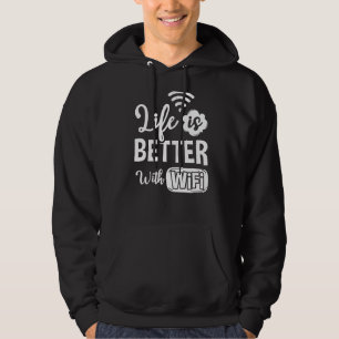 Wifi Router Internet Password Quotes Computer Wlan Hoodie