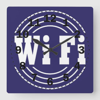 wifi sign square wall clock