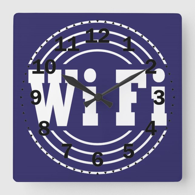 wifi sign square wall clock (Front)