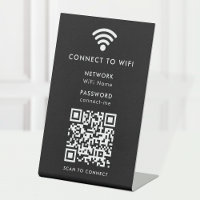 WiFi Tabletop Sign | QR Code Scan Connect Network
