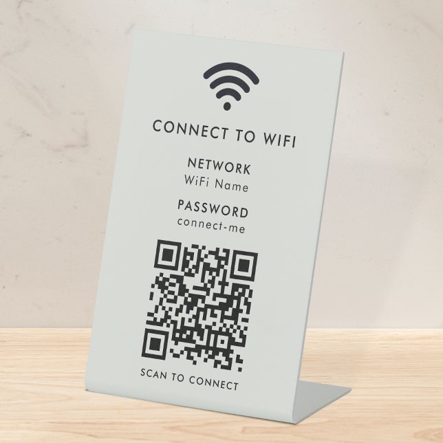 WiFi Tabletop Sign | QR Code Scan Connect Network  (Creator Uploaded)
