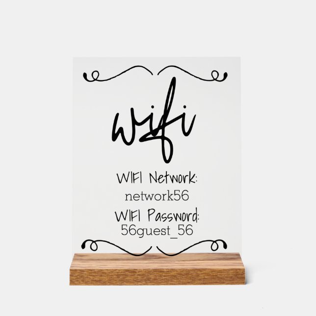 Wifi Vacation Home Rental House  Acrylic Sign (Front)