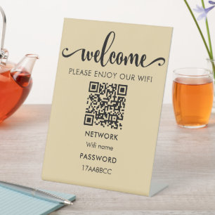WIFI Welcome QR Code   Please Enjoy Our Wifi Pedestal Sign