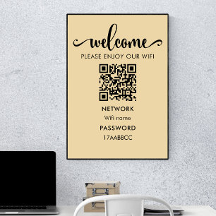WIFI Welcome QR Code Please Enjoy Our Wifi Poster