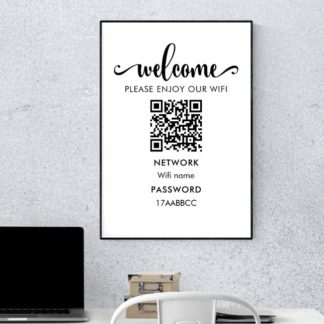  WIFI Welcome QR Code | Please Enjoy Our Wifi Poster (Creator Uploaded)