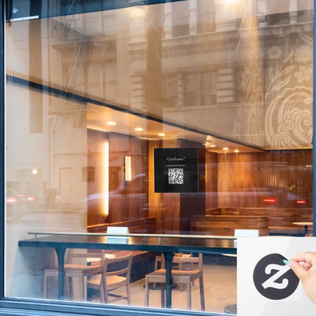 WIFI Welcome Sign with QR Code  (Cafe Window)