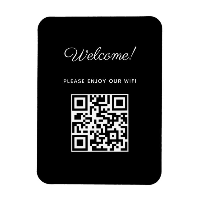 WIFI Welcome Sign with QR Code  Magnet (Vertical)
