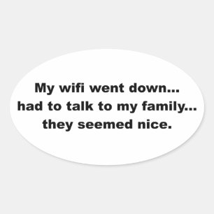 Wifi went down oval sticker