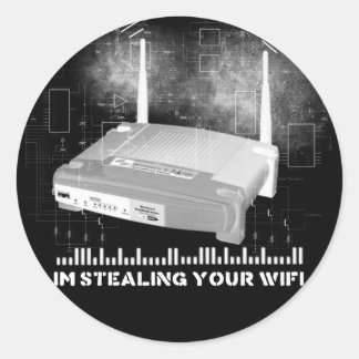 wifitheifblack classic round sticker