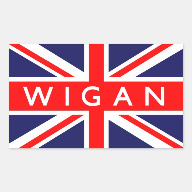 Wigan : British Flag Rectangular Sticker (Front)