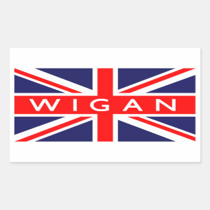 Wigan : British Flag Rectangular Sticker