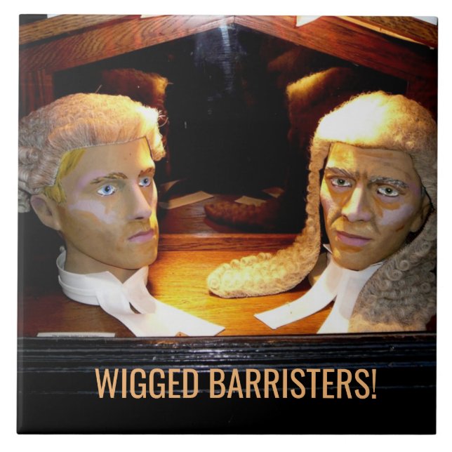 Wigged Barrister White Ceramic 6×6 Tile (Front)