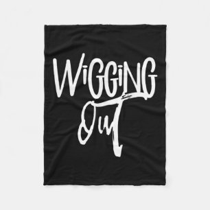 Wigging Out Vintage Anxiety Panic Stress Word Sayi Fleece Blanket