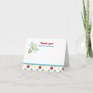 Wiggle Bug Bee Birthday Thank you Card