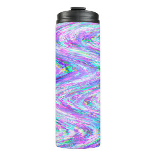 Wiggle glitch lines colourful purple  thermal tumbler