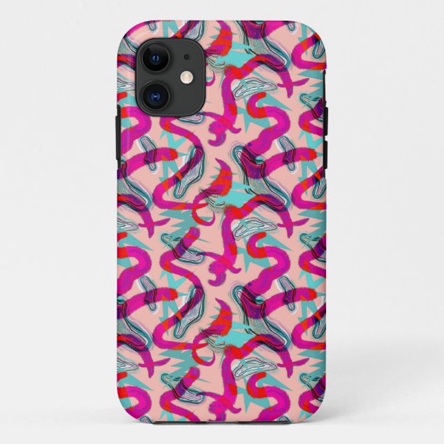 Wiggly lines iPhone case (Back)