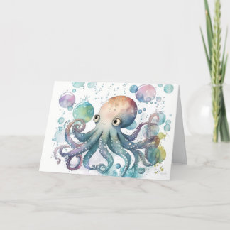 WIGGLY OCTOPUS BIRTHDAY CARD