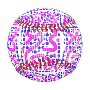 wiggly pink/ blue polka dots Thunder_Cove Baseball