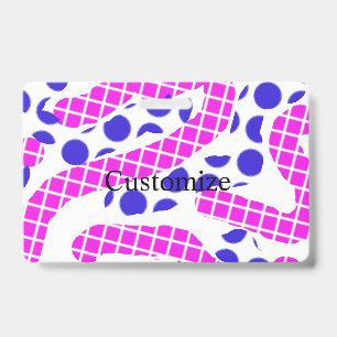 Wiggly pink/ blue polka dots Thunder_Cove  ID Badge