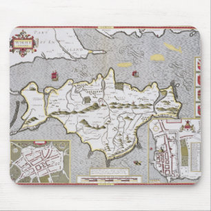 Wight Island, engraved by Jodocus Hondius Mouse Mat