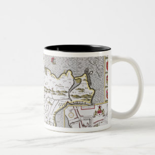 Wight Island, engraved by Jodocus Hondius Two-Tone Coffee Mug