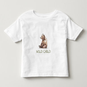 WiILD CHILD Woodland Bear   Baby Toddler T-Shirt