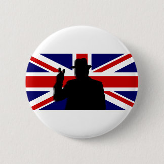 Wiinston Churchill British bulldog 6 Cm Round Badge