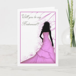 wil you be my Bridesmaid pink blends Invitation