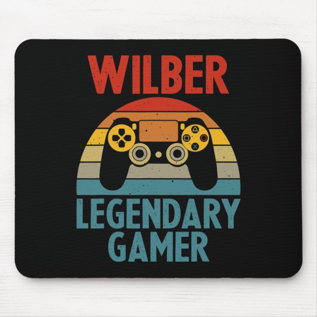 Wilber Gift Name Personalized Funny Gaming Geek Bi Mouse Mat (Front)