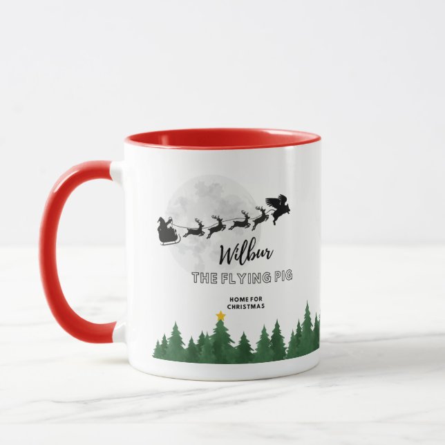 Wilbur Pig:  I'll be home for Christmas Mug (Left)