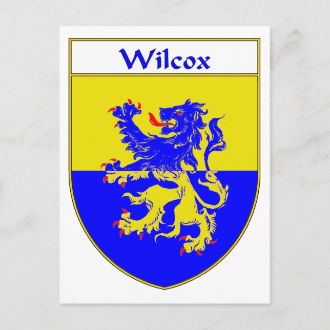 Wilcox Coat of Arms/Family Crest Postcard (Front)