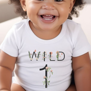 Wild 1 Wildflowers 1st Birthday Baby T-Shirt