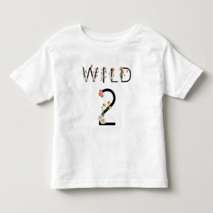 Wild 2 Wildflowers 2nd Birthday Toddler T-Shirt