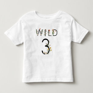 Wild 3 Wildflowers 3rd Birthday Toddler T-Shirt