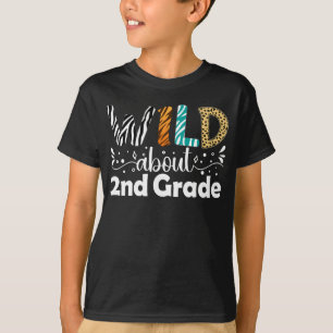Wild About 2nd Grade Funny Second Grade School T-Shirt