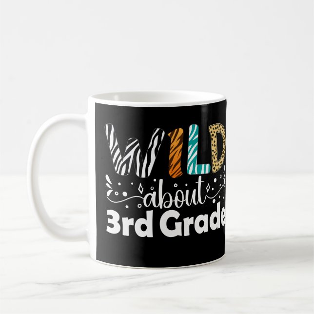 Wild About 3rd Grade Back To School Third Grade Coffee Mug (Left)