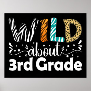 Wild About 3rd Grade Back To School Third Grade Poster
