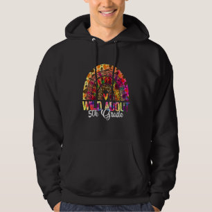 Wild About 5th Grade Teacher Back To School Leopar Hoodie