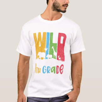 Wild About 7th Grade Back School 1st Day Of School T-Shirt
