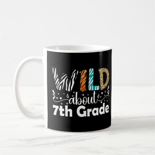 Wild About 7th Grade Funny Back To School  Coffee Mug (Left)