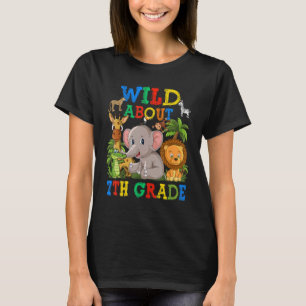 Wild About 7th Grade Safari Animals Jungle Back To T-Shirt