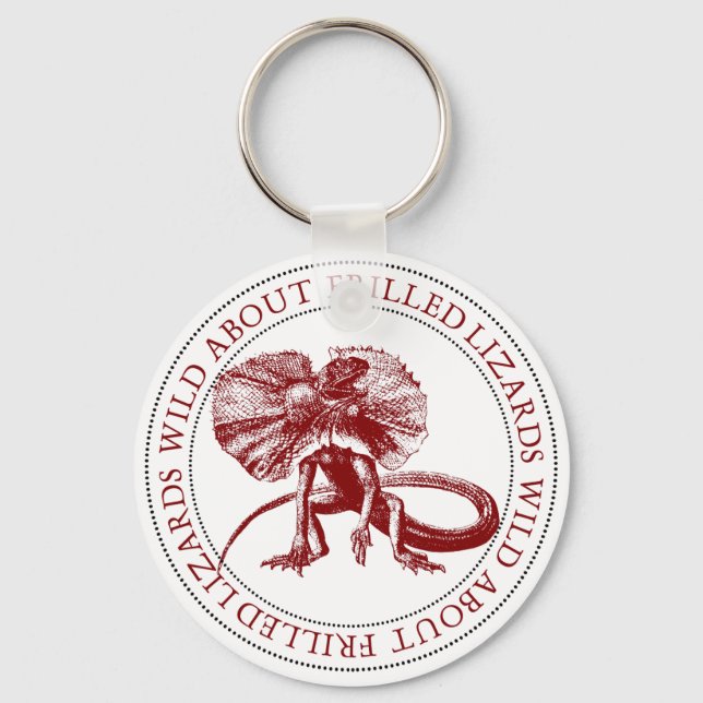Wild About Frilled Lizards Key Ring (Front)